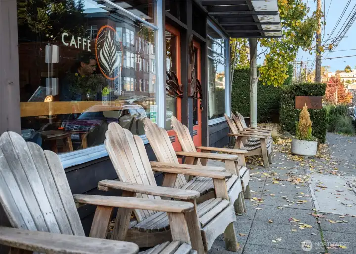 Neighborhood cafés and gathering spots on Queen Anne Avenue, with Macrina Bakery just minutes from the home.