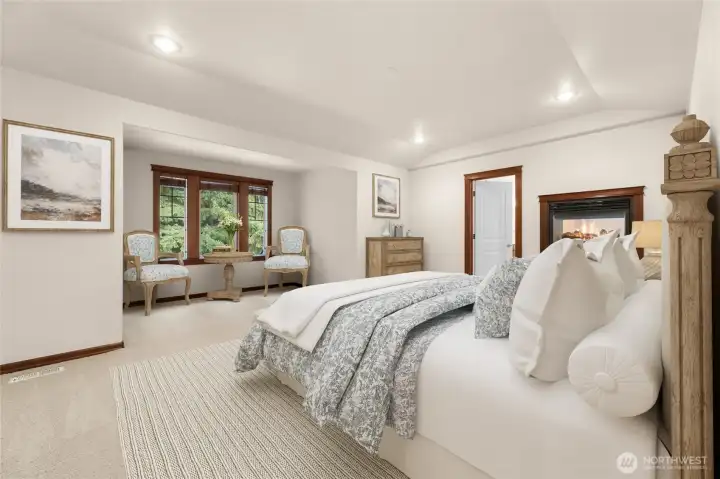 Virtually staged primary bedroom