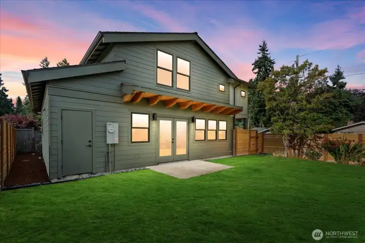 Private, 2694sqft yard with large grassy area for relaxing and entertaining.  Get the best of both worlds - a new construction home that actually comes with a yard!