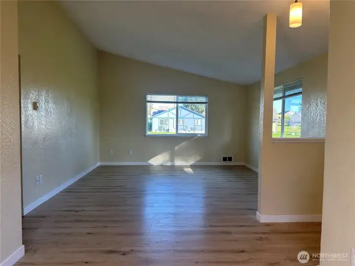 view of living room from dining room.