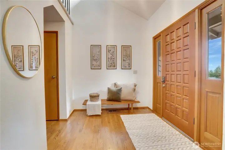 A sense of arrival when you come in to vaulted ceilings give a welcoming feel right away.