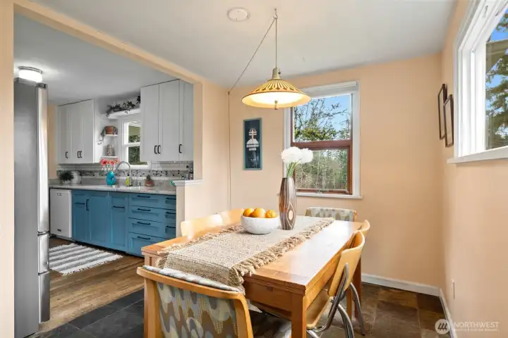 Large space for dining with excellent light.