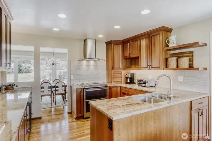 Beautifully remodeled kitchen with a chef inspired design and layout.