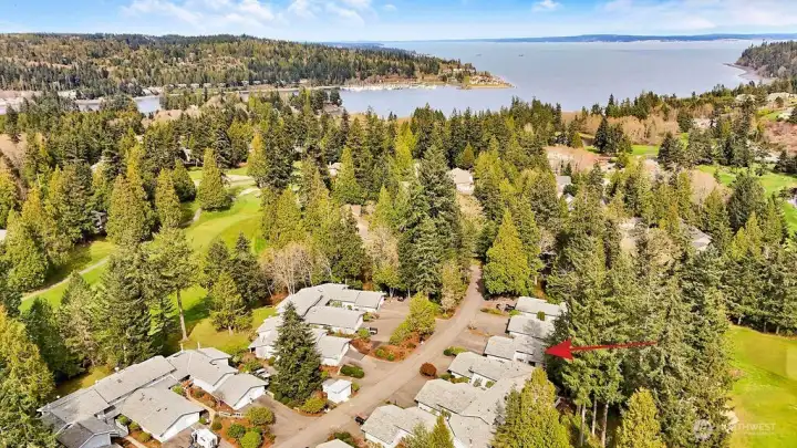 The 38 condos are located on the 9th fairway of the 18-hold Port Ludlow golf course. Miles of hiking trails surround the condo, and of course, Port Ludlow Bay in the background offers paddle-boarding, boating, beach-walking and more.