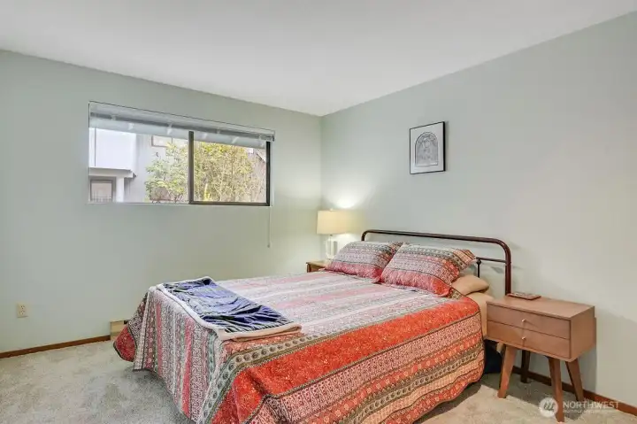 One of two guest bedrooms which can be used as a den, a yoga room, a sewing room, or whatever you like.