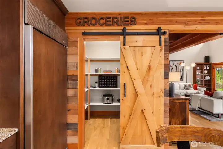 The spacious pantry provides ample storage for all your dry and canned goods, small appliances, and other items you want handy but out of sight.