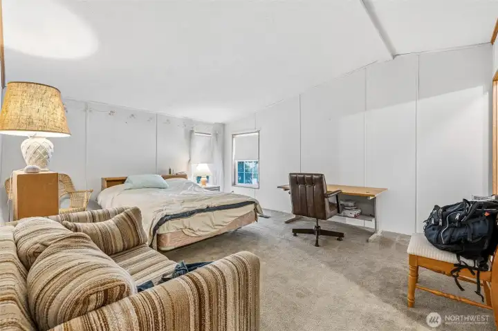 The primary bedroom is huge!