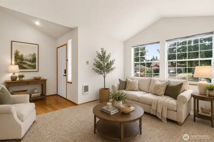 Virtually Staged Entry Living Room