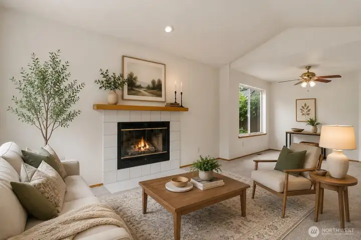 Virtually Staged   Living Rm /Dining Room