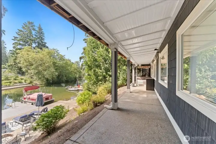Plenty of space to relax on the lower patio to take in the views.