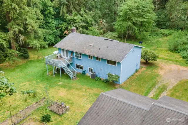 Aerial Shot of Back of house/yard/garden