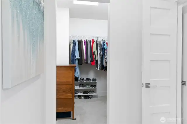 Main Floor Primary Suite, Spacious Closet, Custom Shelving