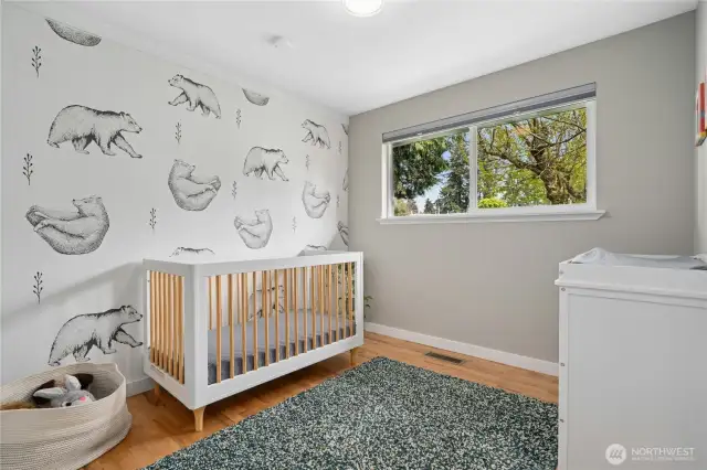 Third bedroom overlooks front yard.