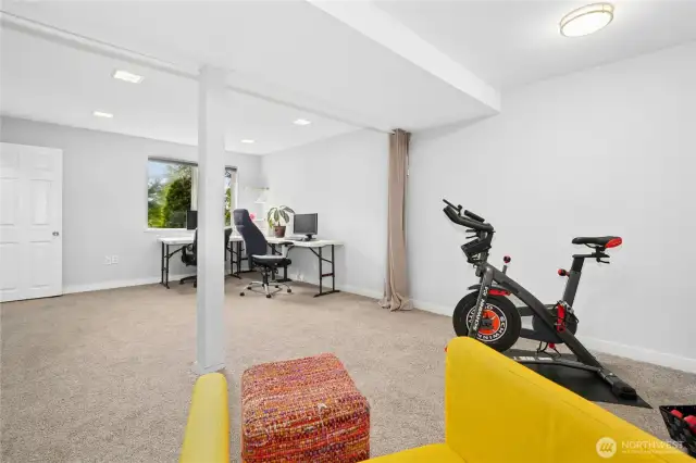 Plenty of space for home office and home gym.
