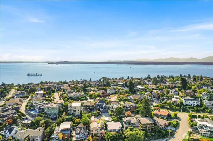 Puget Sound aerial from above the home