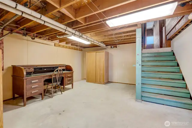 Second staircase is accessed from garage.