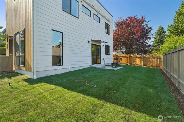 Fully fenced with new sod