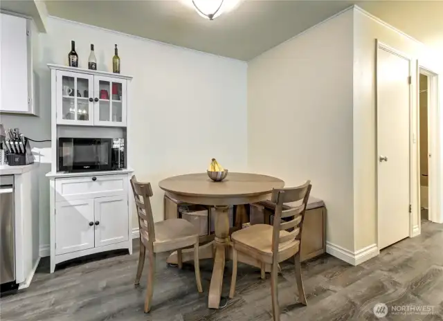 Dining room holds a Pottery Barn nook perfectly!