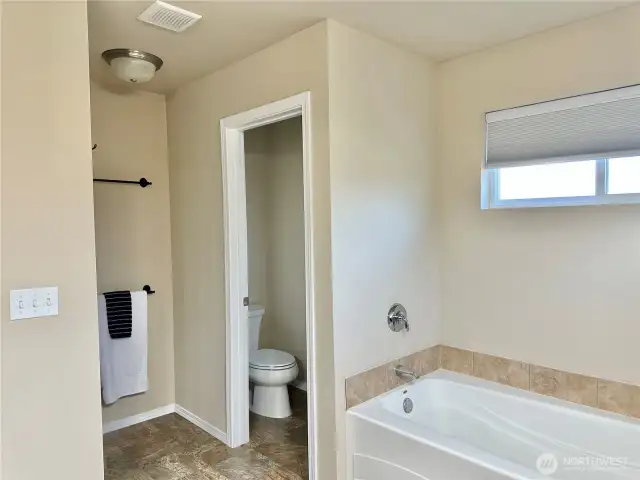 Tub + isolated toilet + stand up shower. Great place to start or end your day!