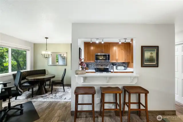 The open concept flow is perfect for both everyday living and festive gatherings.