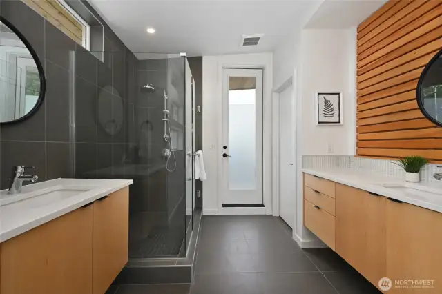 Large shower.
