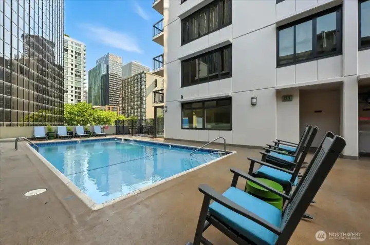 Heated outdoor pool.