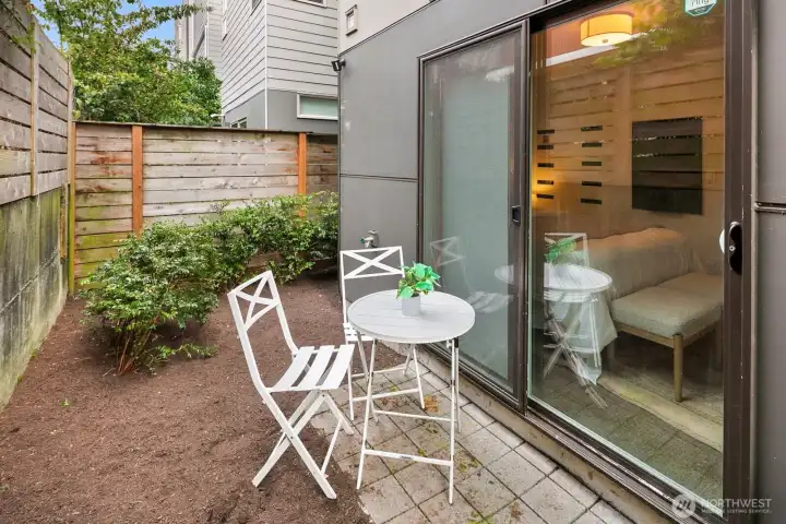 Fully fenced patio & yard