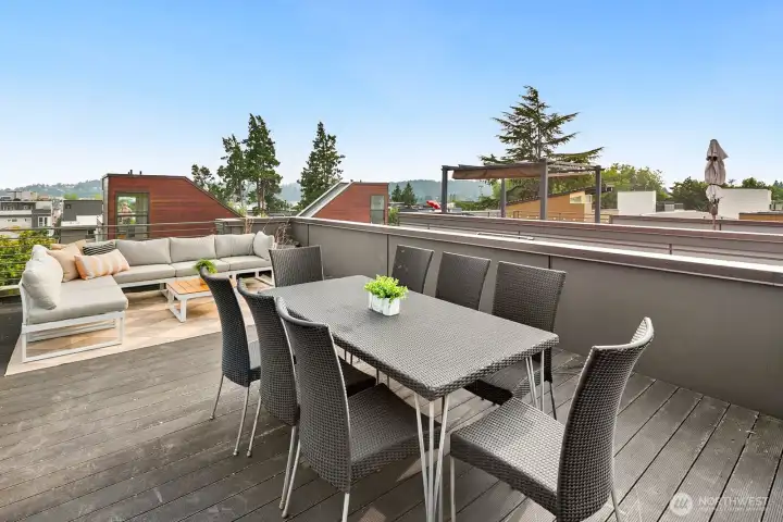 Upper roof top deck w/ expansive city views