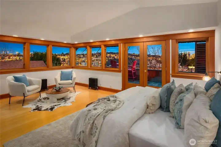 Primary suite with private decks and sweeping views