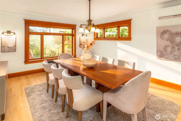Spacious dining room with classic details