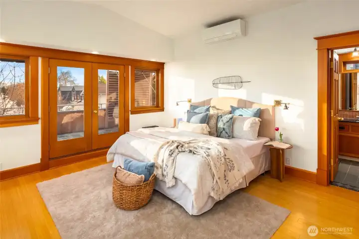Spacious primary with private deck access