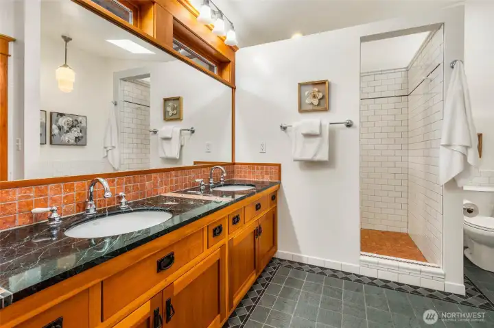 Primary bath with beautiful custom details