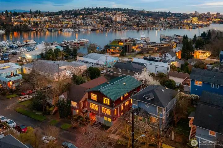 Elevated views of Lake Union