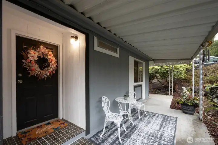 Charming covered entry..