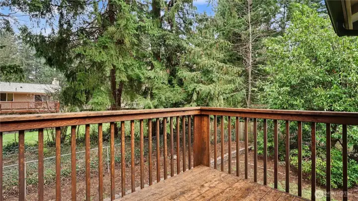 Step outside and enjoy the fresh air on your deck, accessible from the dining area.
