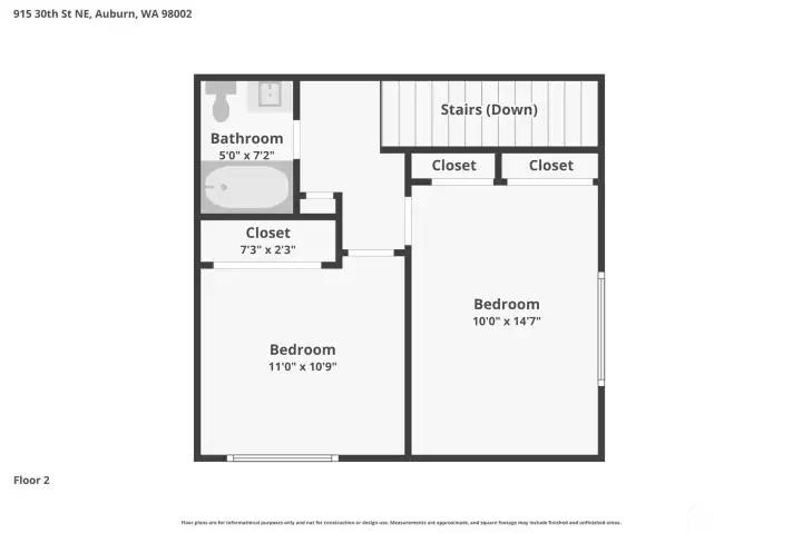 Unit B Upstairs Layout