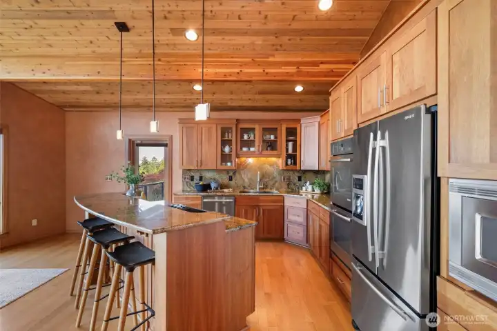 Kitchen with counter height barstools