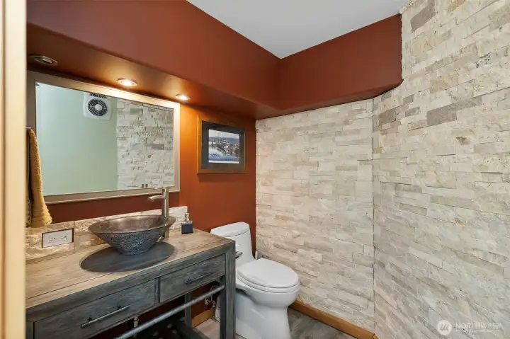 Lower level half bath
