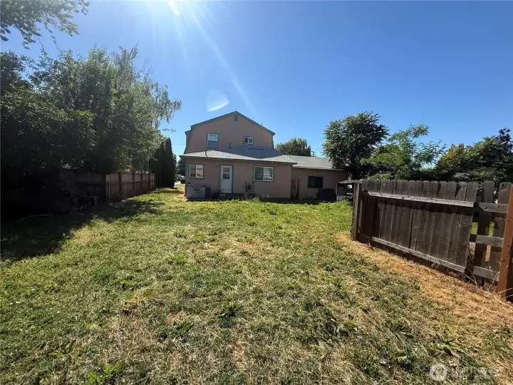 Backyard view of house