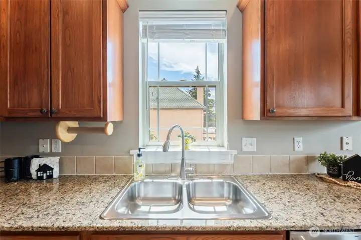 Sink with sunlight shining in!