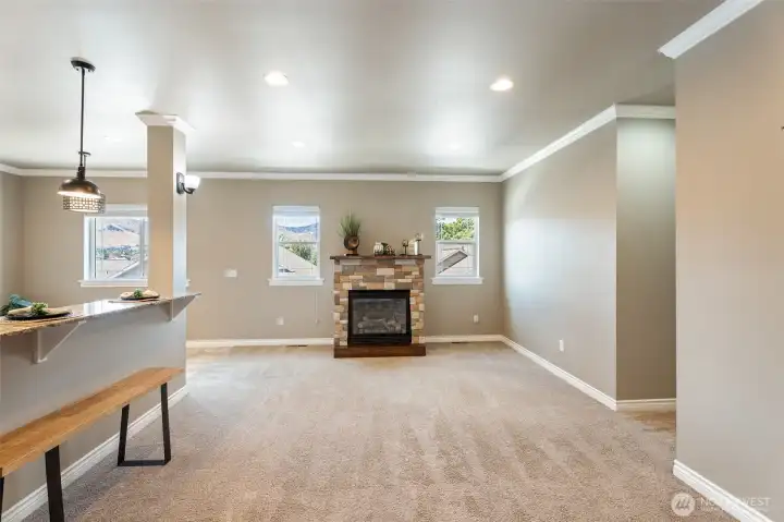 propane fireplace in living room