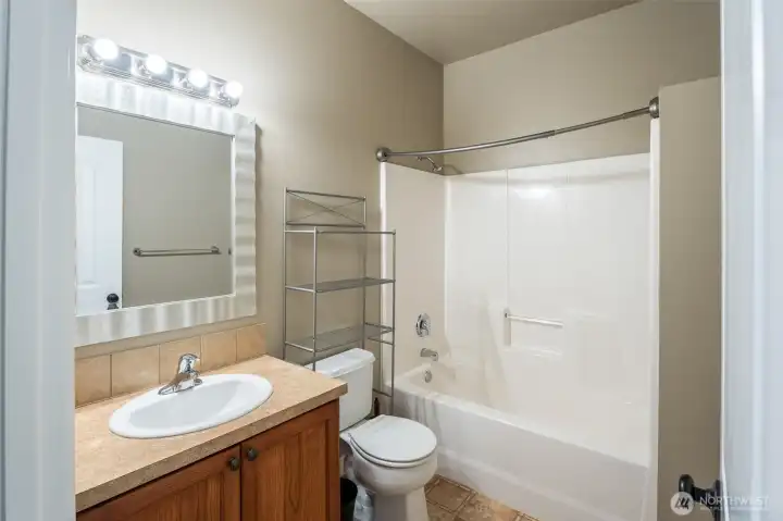 Full bathroom on lower level
