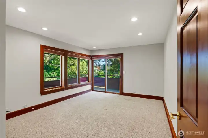 Upstairs bedroom with deck Upstairs bedroom with deck
