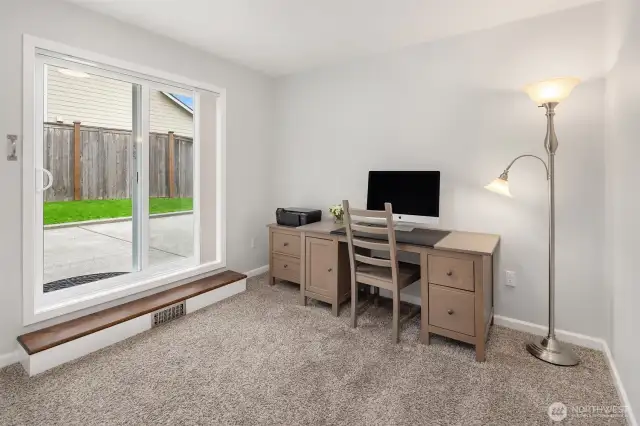 Lower level 4th bed, office, yoga/gym w/closet and adjacent + NEWLY remodeled 3/4 bath + laundry too!   Private and fully fenced w/RV pad, or patio..you choose!