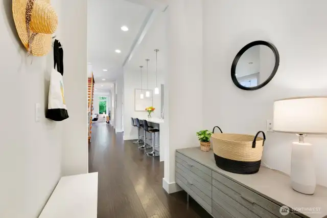 Entry from the attached garage, a mini mudroom, great feature!