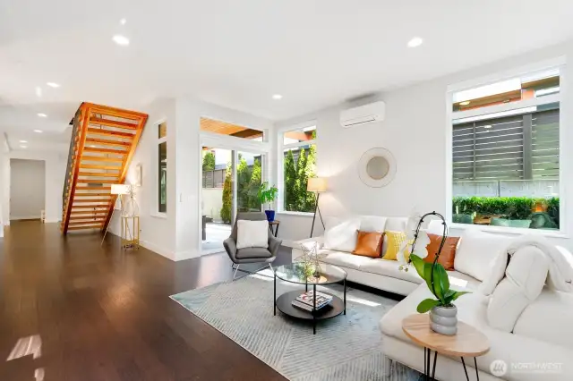 Transition to the expansive family room