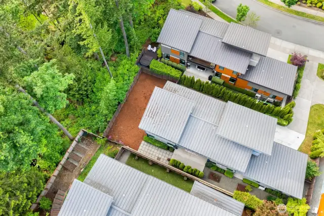 A view of the backyard, one of the largest in the neighborhood