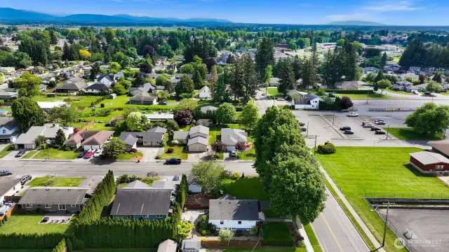 Drone shot facing South.
