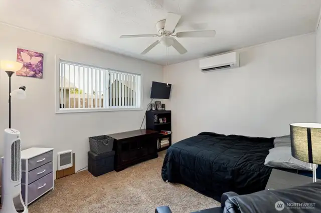 Bedroom 2 w/ Ductless Mini Split HVAC