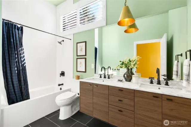 Remastered upper level full bathroom.
